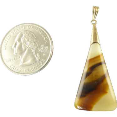 Agate Pendant with Elongated Triangular Shape Set… - image 1