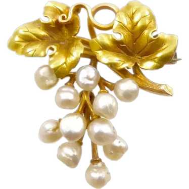 Small Edwardian Pearl Grape offers Pin in 10k Gold