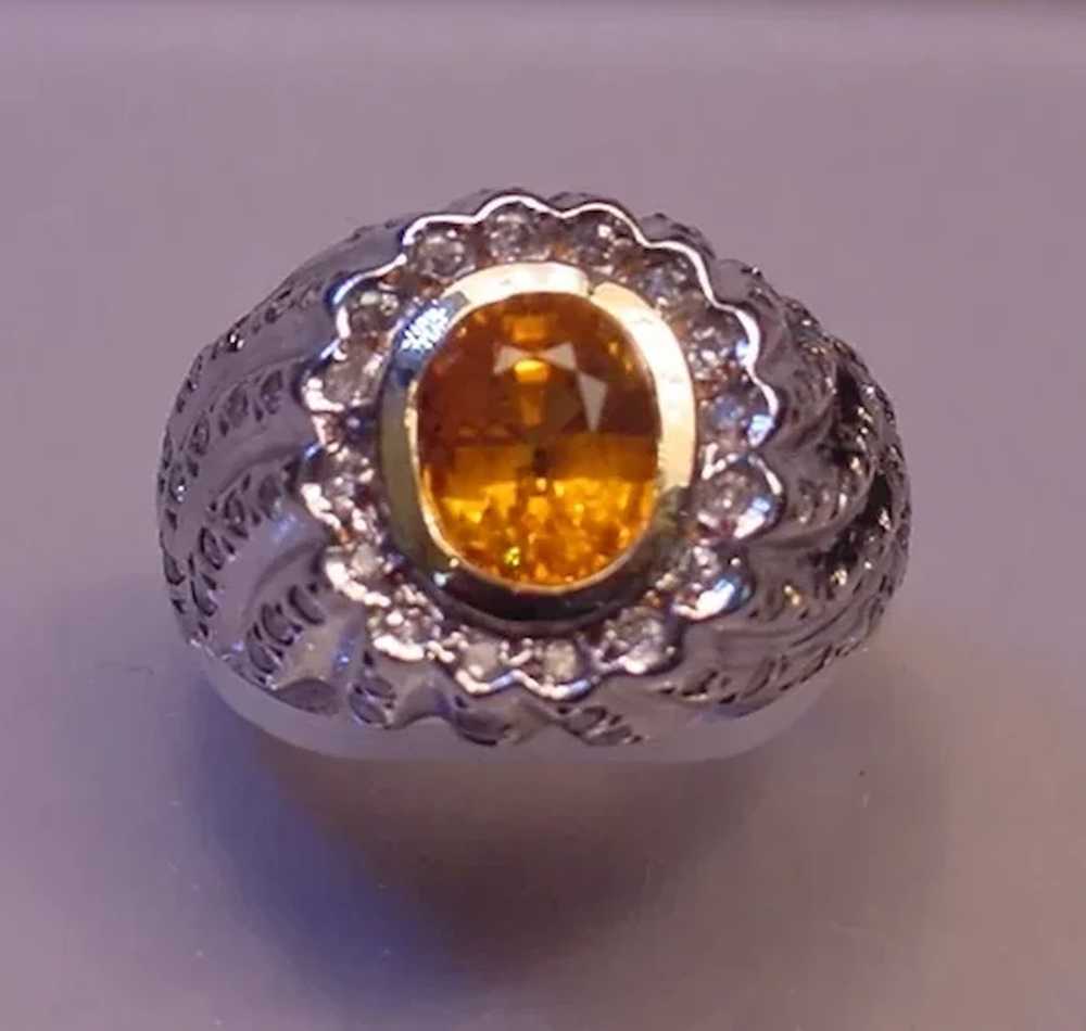 Designer Ring Citrine 68 Diamonds W&Y 14k Gold - image 3