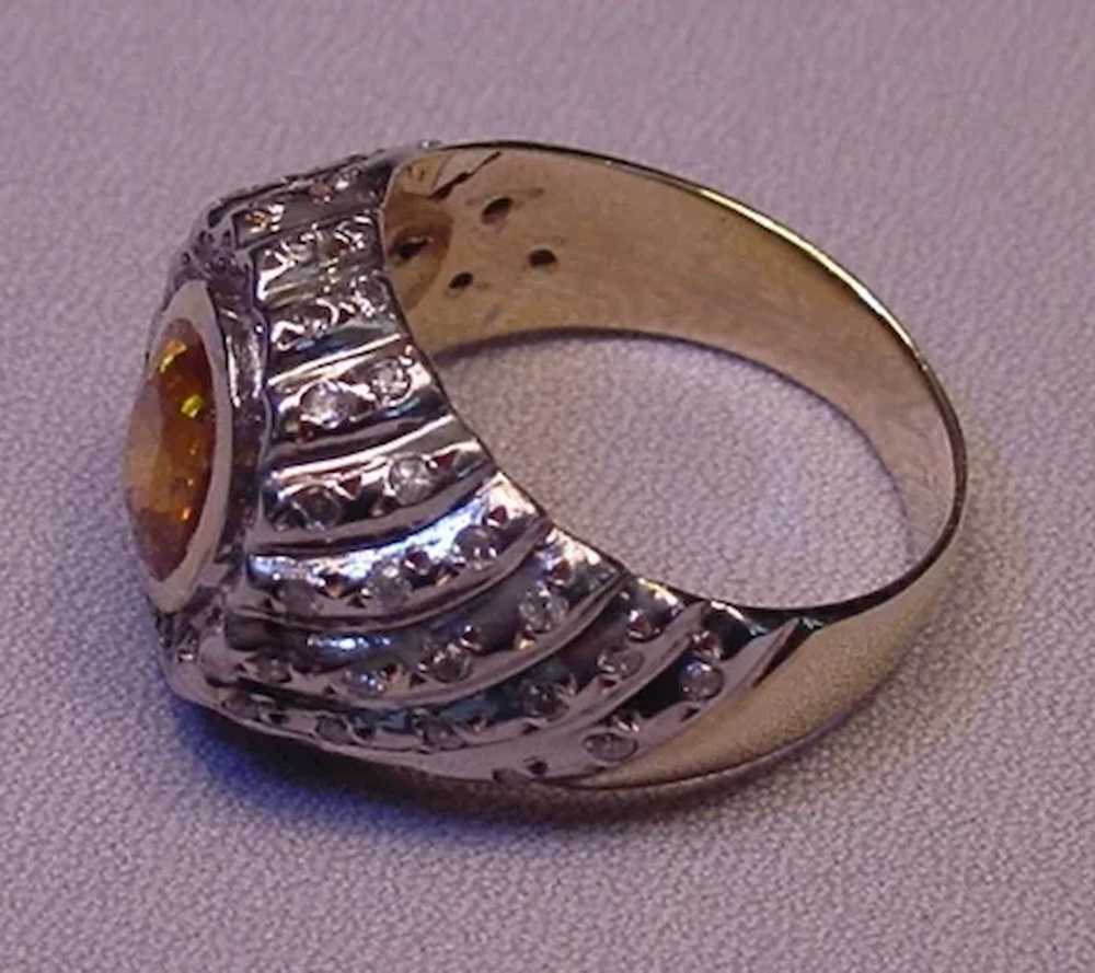 Designer Ring Citrine 68 Diamonds W&Y 14k Gold - image 6