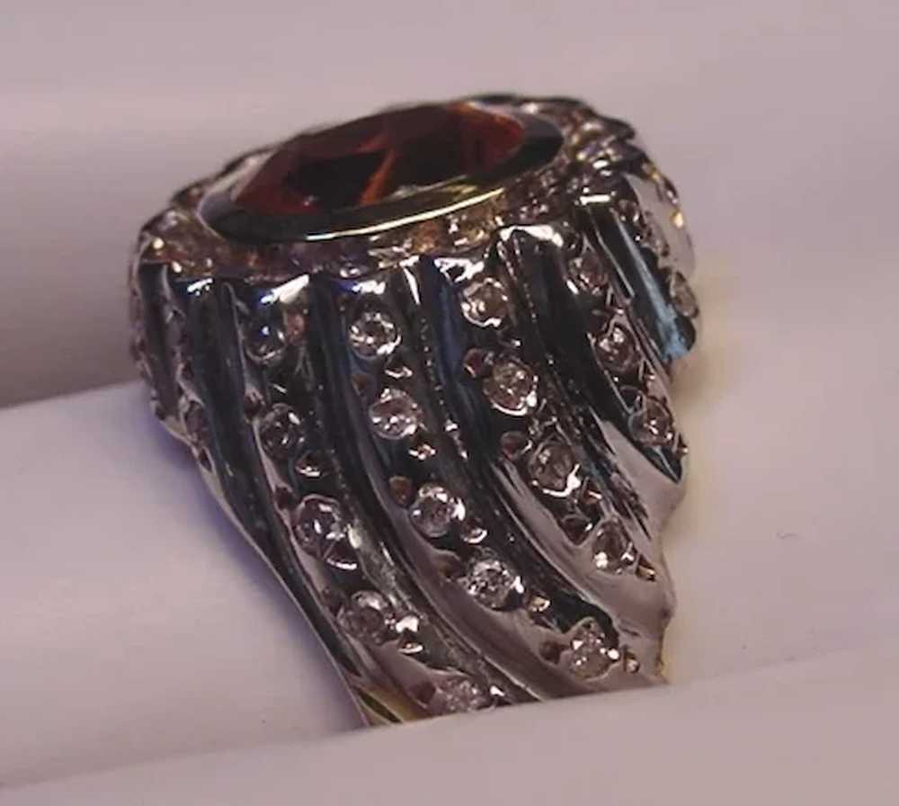 Designer Ring Citrine 68 Diamonds W&Y 14k Gold - image 7