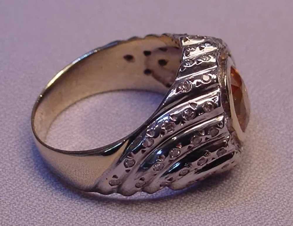 Designer Ring Citrine 68 Diamonds W&Y 14k Gold - image 8
