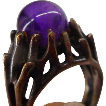 Modernist Trifari Amethyst Ring - image 1