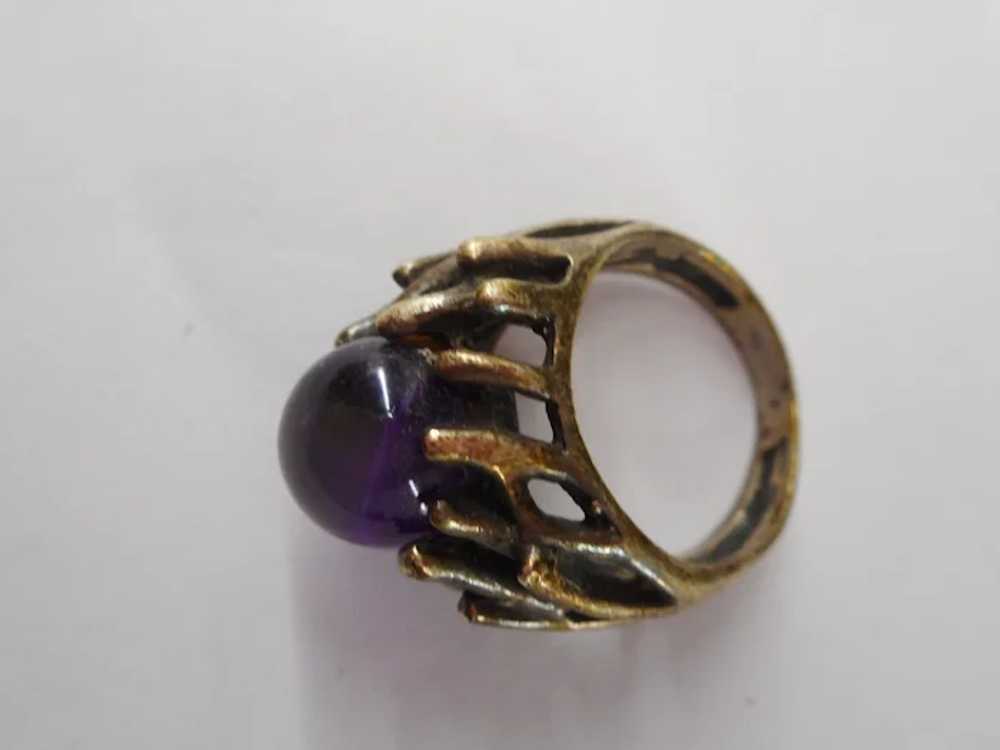 Modernist Trifari Amethyst Ring - image 2