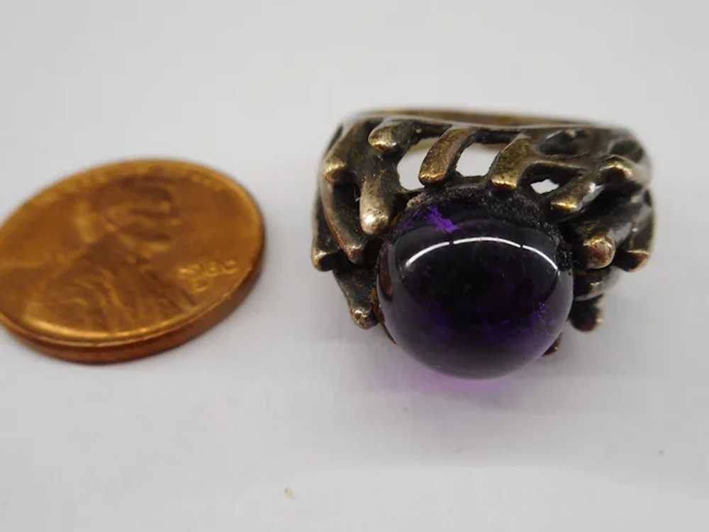 Modernist Trifari Amethyst Ring - image 3