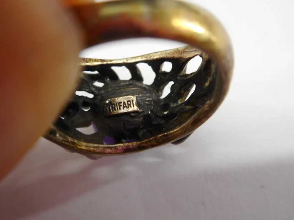 Modernist Trifari Amethyst Ring - image 4