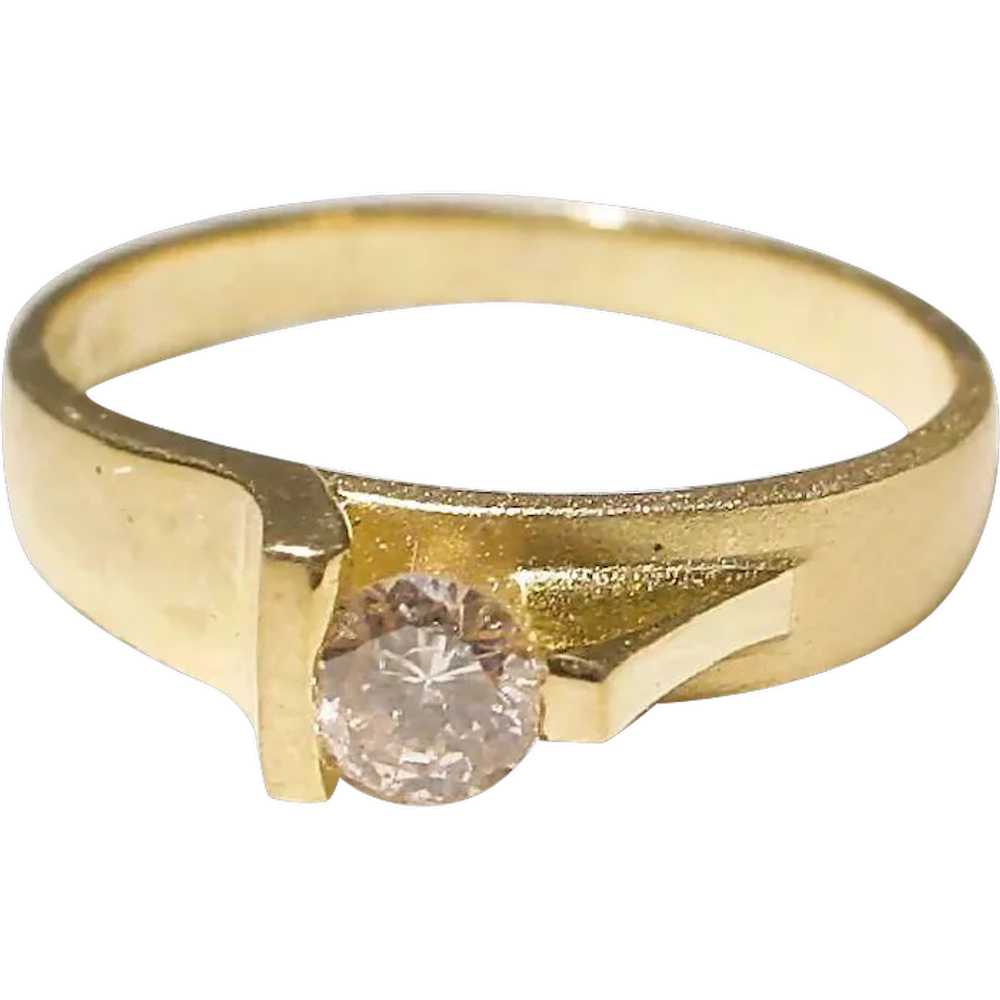 Elegant Diamond Ring 18K Two-Tones - image 1