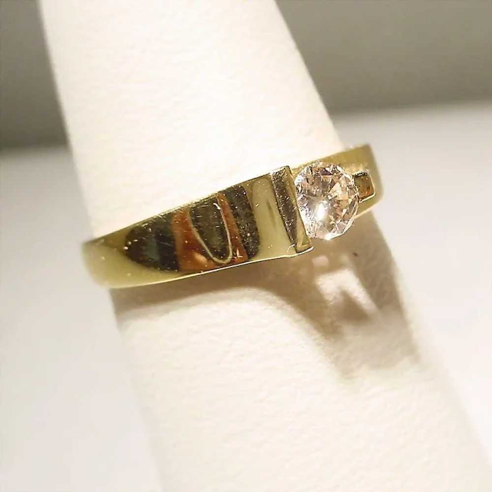 Elegant Diamond Ring 18K Two-Tones - image 3