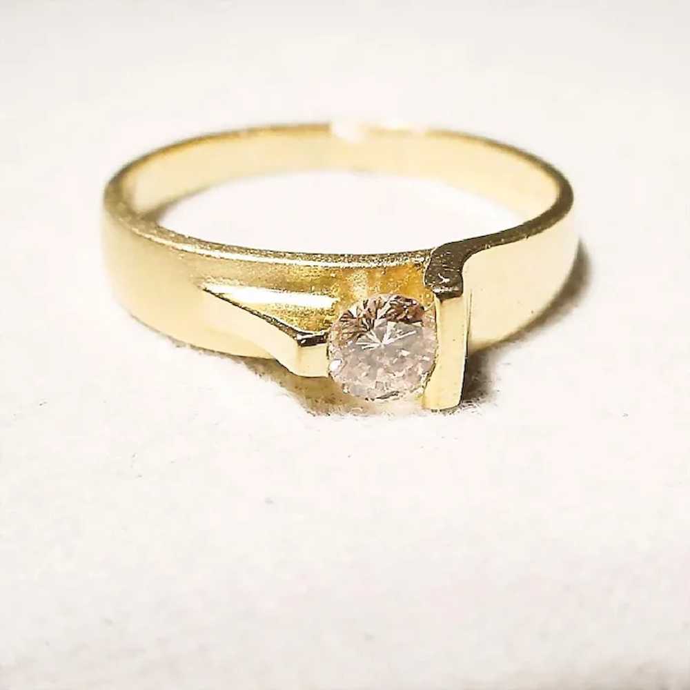 Elegant Diamond Ring 18K Two-Tones - image 4