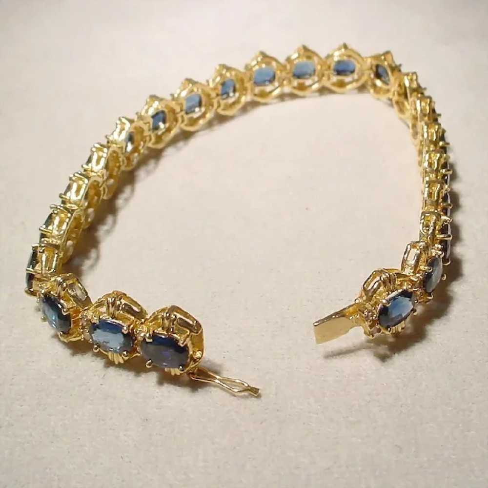 Sapphire Tennis Bracelet Diamonds 14K - image 8