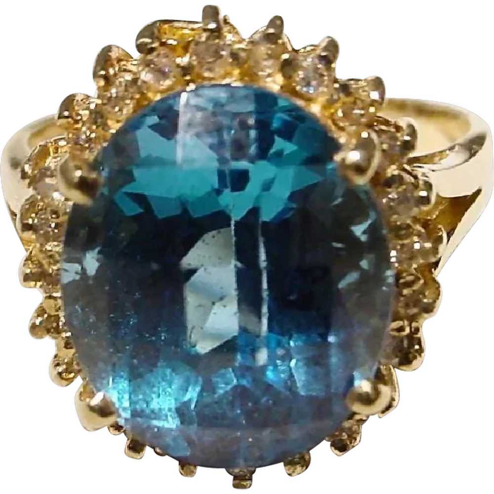 Fancy Cut Blue Topaz Diamond 14K - image 1
