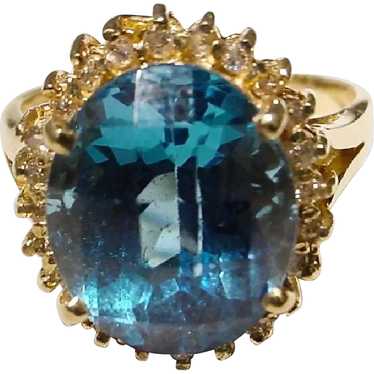 Fancy Cut Blue Topaz Diamond 14K - image 1