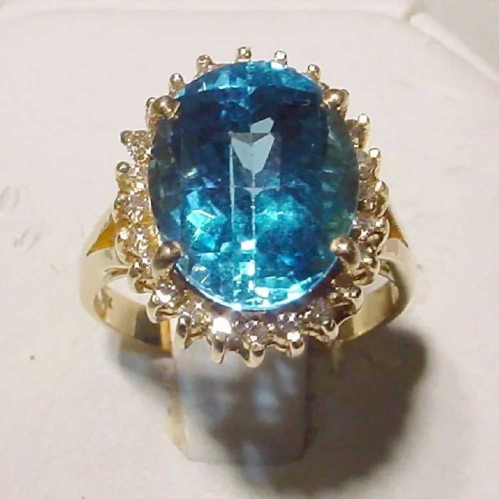 Fancy Cut Blue Topaz Diamond 14K - image 2