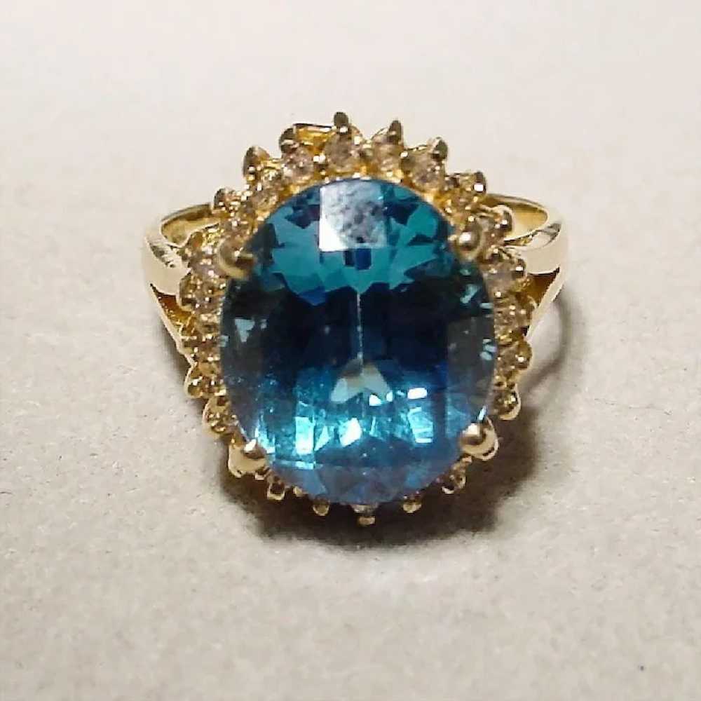 Fancy Cut Blue Topaz Diamond 14K - image 5