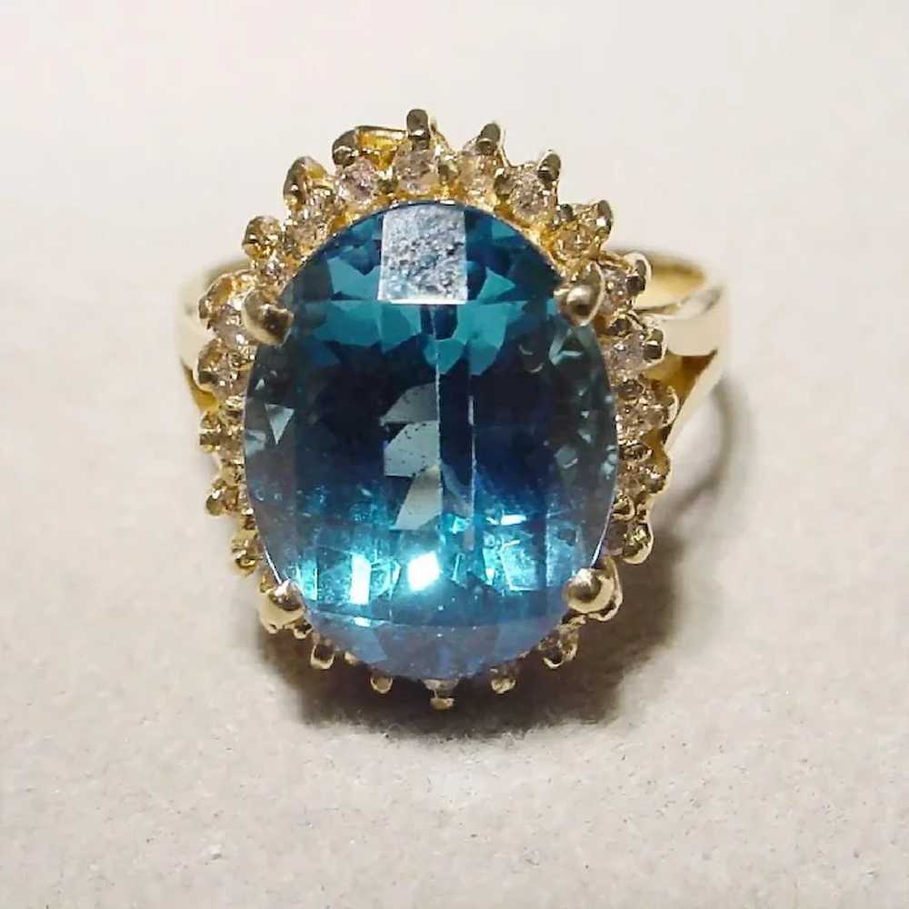 Fancy Cut Blue Topaz Diamond 14K - image 9