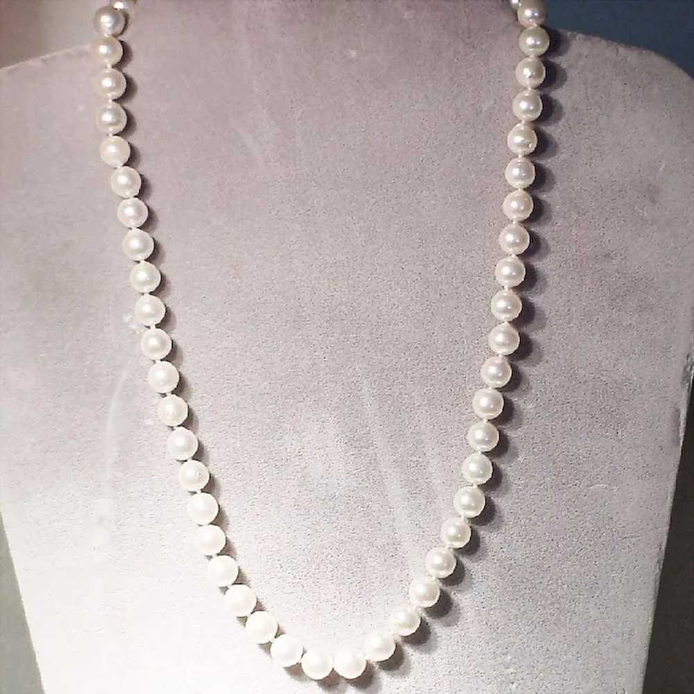 Classic Cultured Pearl Necklace 14K Filigree Ball 9MM - Gem