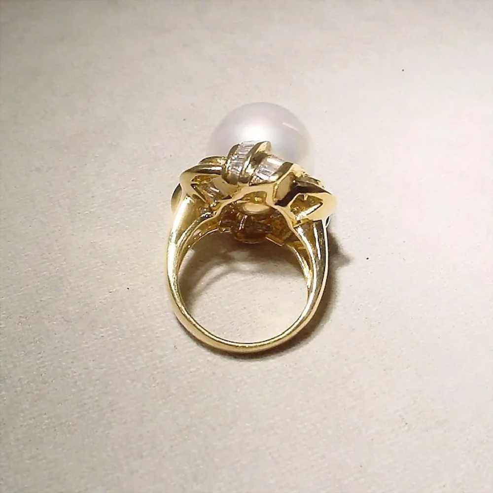 Magnificent South Sea Cultured Pearl Diamond Ring… - image 4