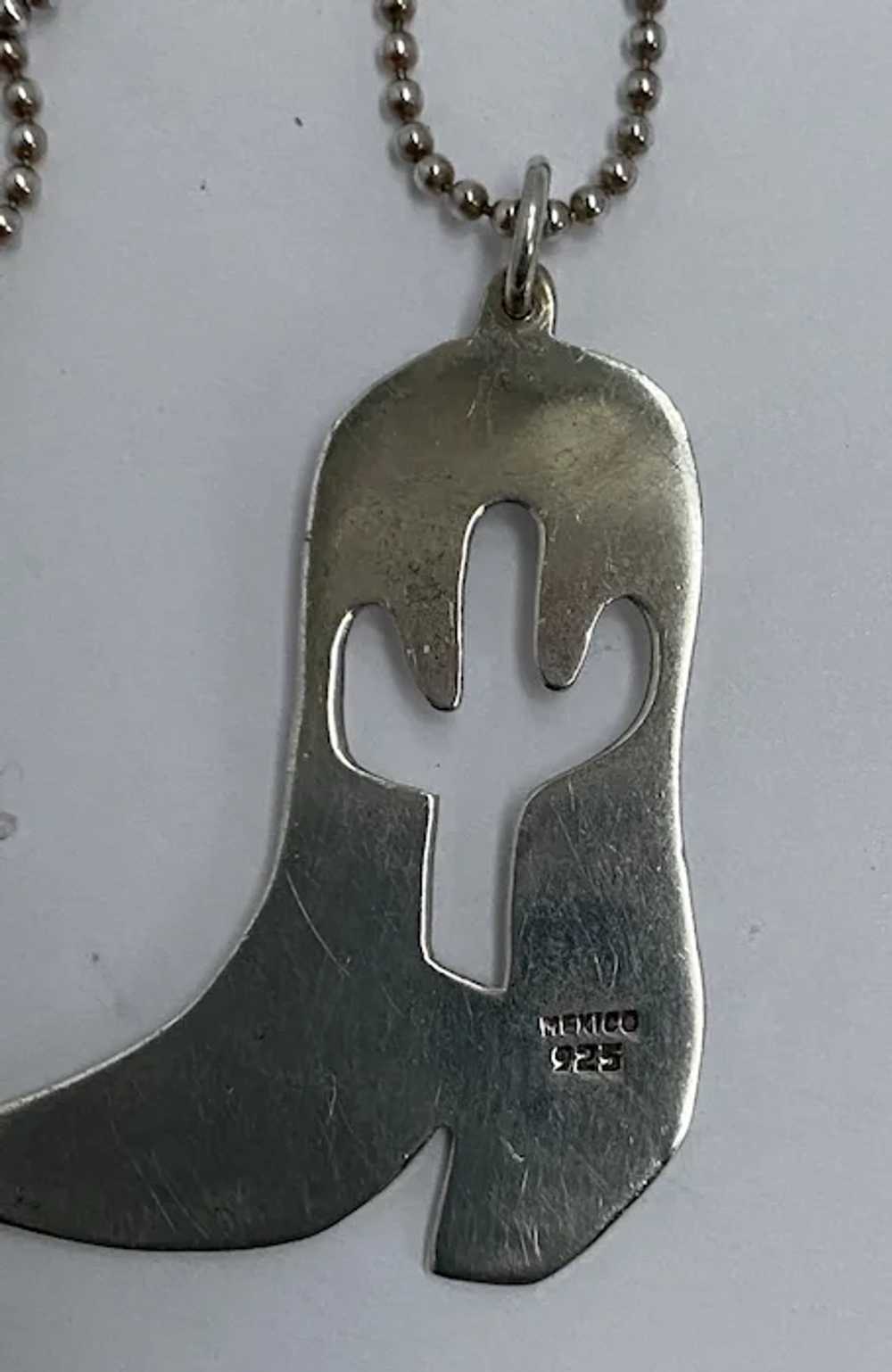 Mexican sterling silver cowboy boot necklace - image 4