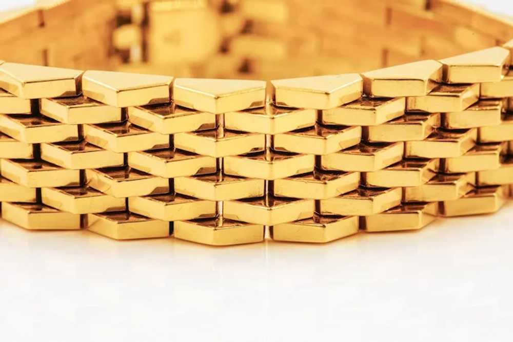 Solid 18k Yellow Gold Bracelet with Pentagonal Li… - image 2