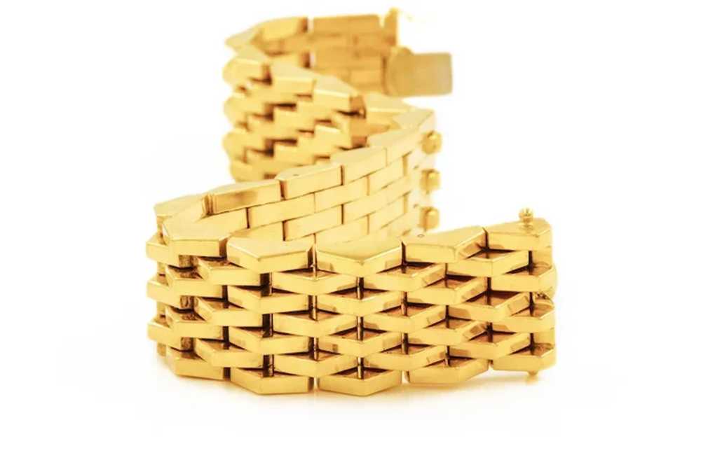 Solid 18k Yellow Gold Bracelet with Pentagonal Li… - image 3