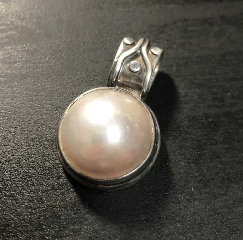 Gorgeous Vintage Natural Mabe Pearl Sterling Silv… - image 2