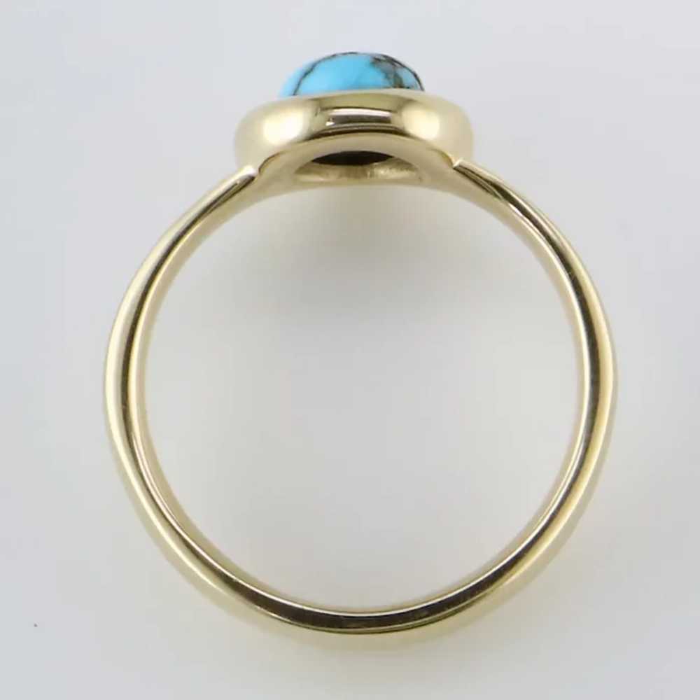 Yellow Gold “Spiderweb” Turquoise Ring - image 2