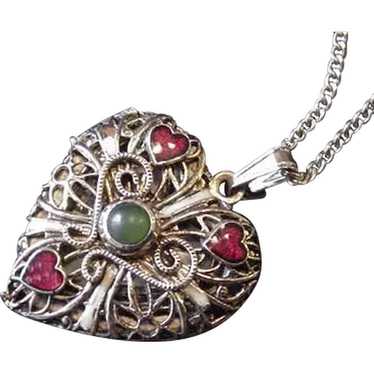 Filigree Heart Locket Necklace