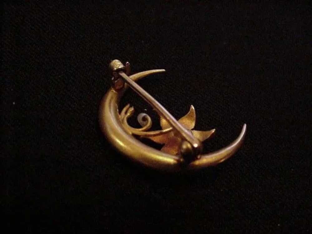 14KT Gold and Pearls Honeymoon Pin - image 2