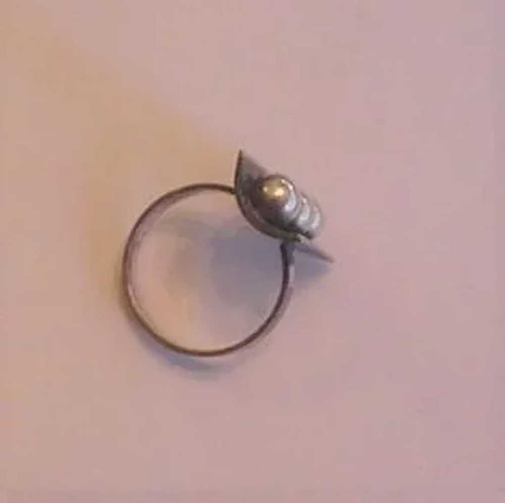 Mid-Century Modern Silver Ring - image 4