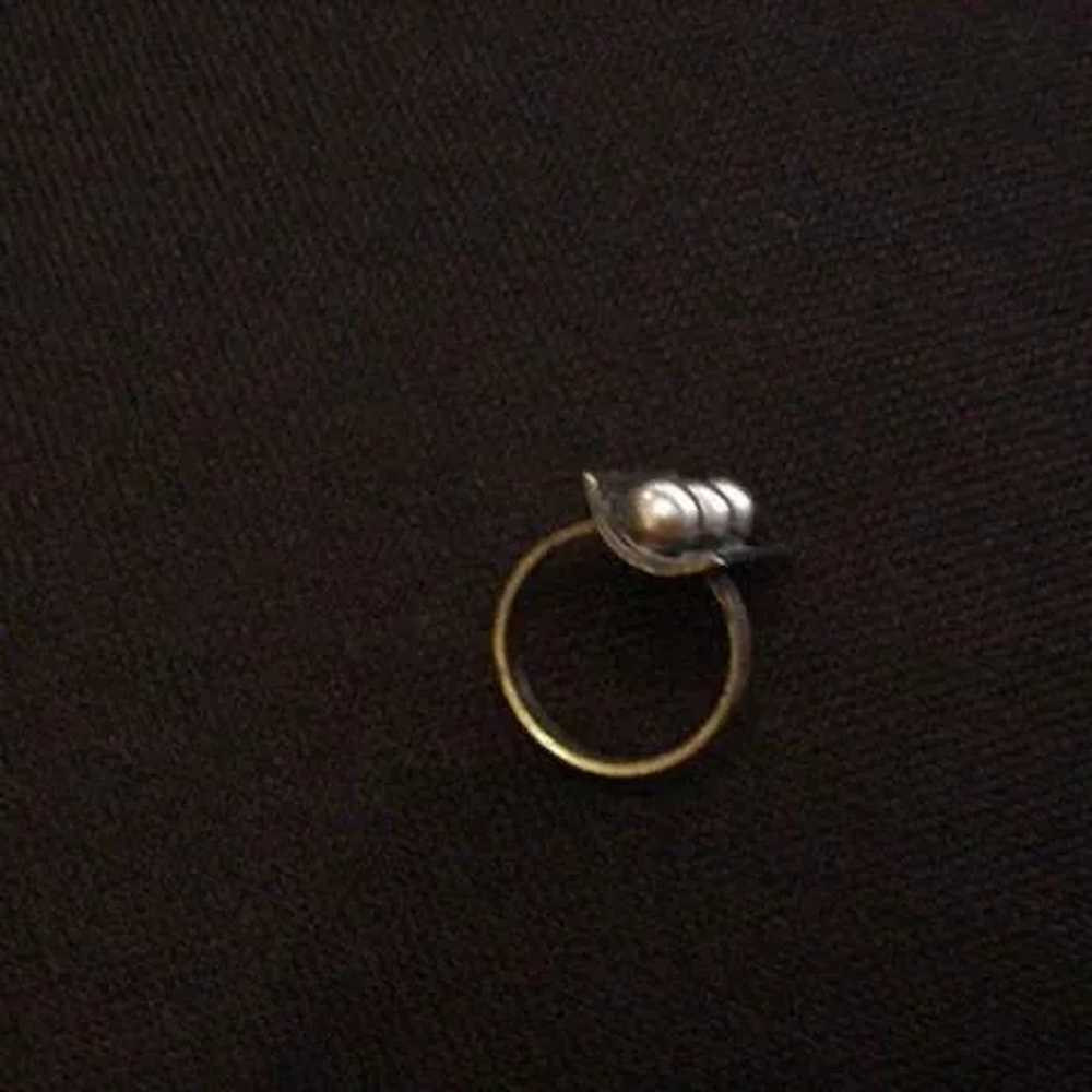 Mid-Century Modern Silver Ring - image 5