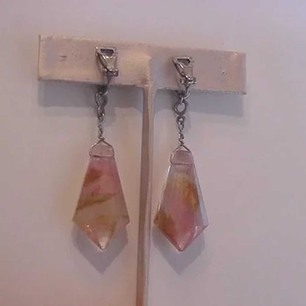 Rock Crystal Dangling Earrings - image 2