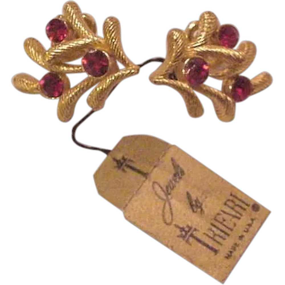 Trifari Rhinestone Earrings - image 1