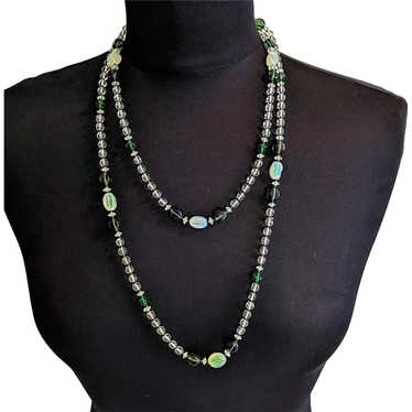 Green Art Deco Era Necklace - image 1