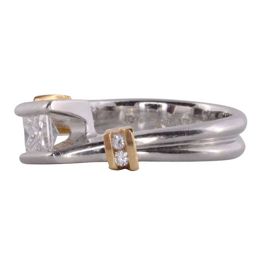 VVS2 Princess Cut Diamond Platinum Engagement Ring - image 2