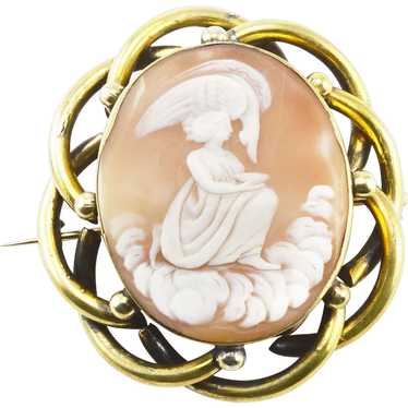 Early Victorian Shell Cameo Brooch - image 1