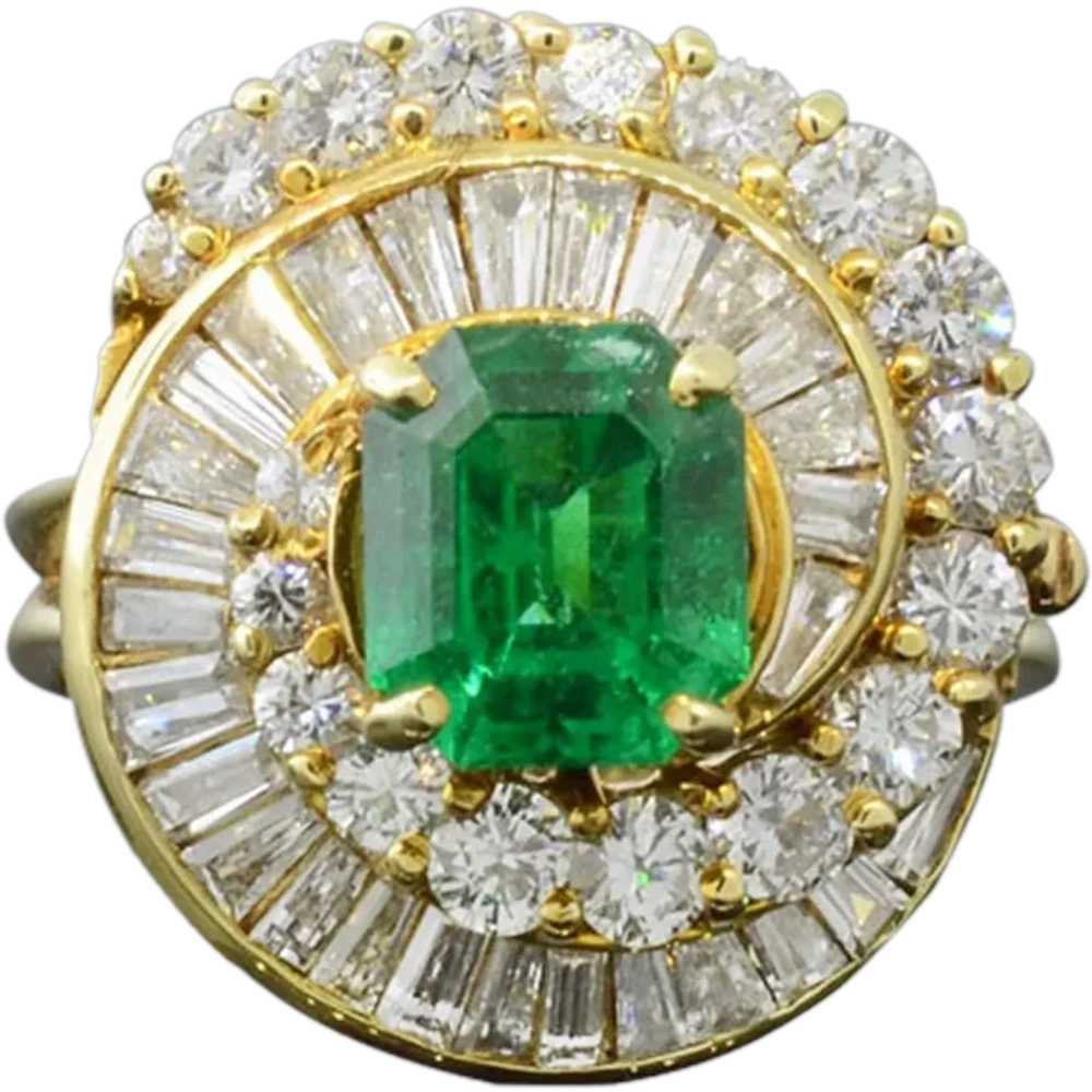 1.47 Carat Emerald Ring with Diamonds - image 1