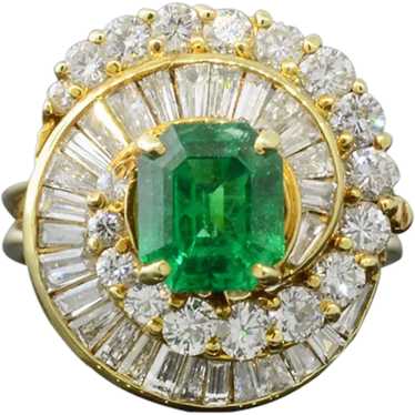 1.47 Carat Emerald Ring with Diamonds - image 1