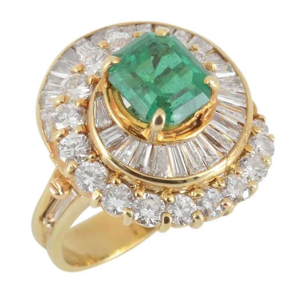 1.47 Carat Emerald Ring with Diamonds - image 2