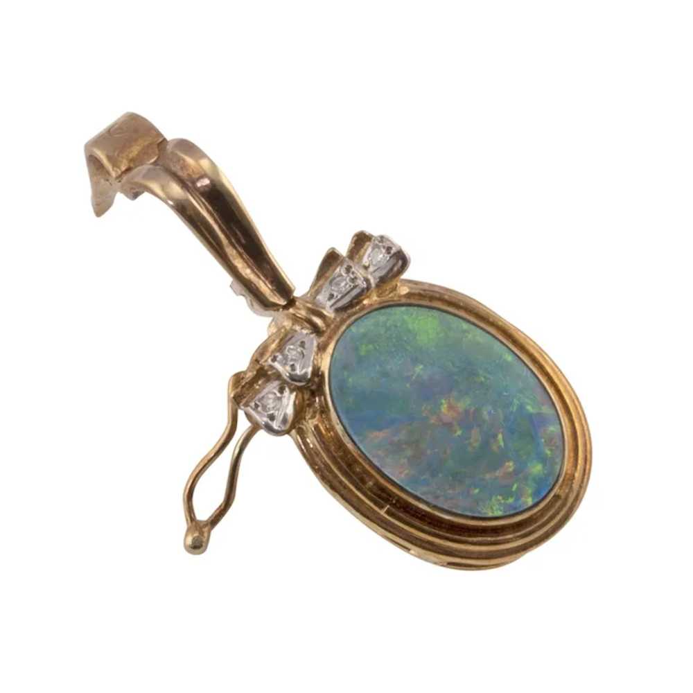 Opal Enhancer Pendant on Pearl Necklace - image 4