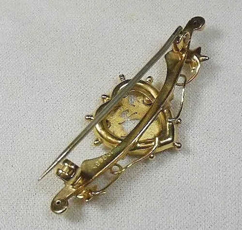 English 9 Carat .375 Gold Sweetheart Brooch Circa… - image 3