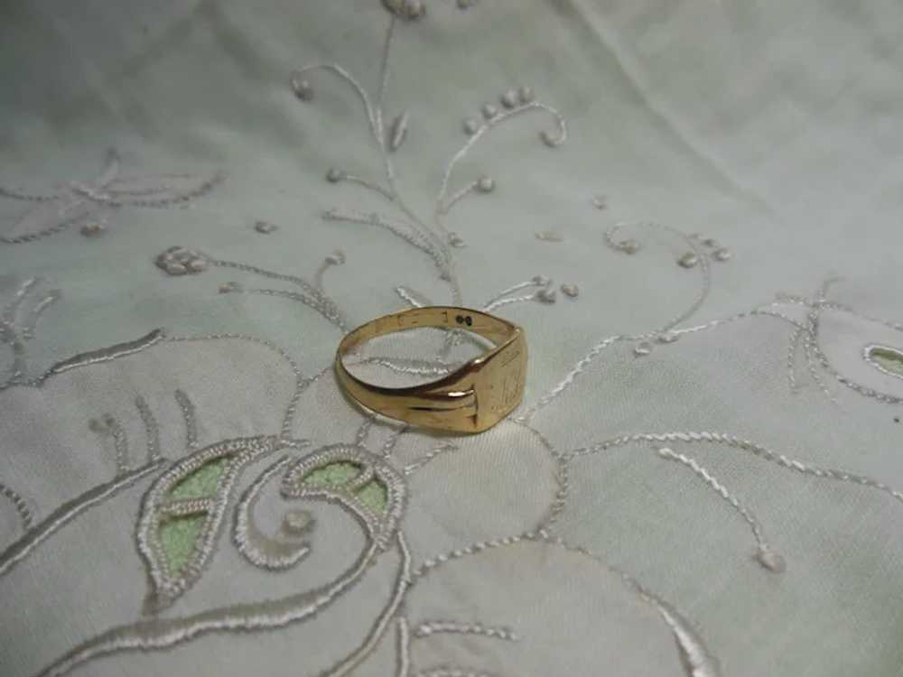 9 Kt Gold Signet Ring English HM - image 7