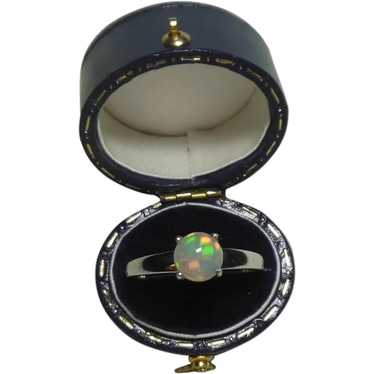 Vintage Sterling Silver & Ethiopian Opal Solitaire