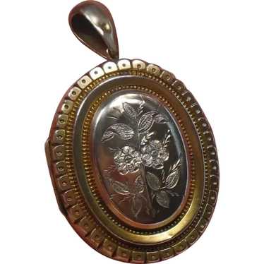 Antique Victorian Gilt Gold Sterling Silver Locket