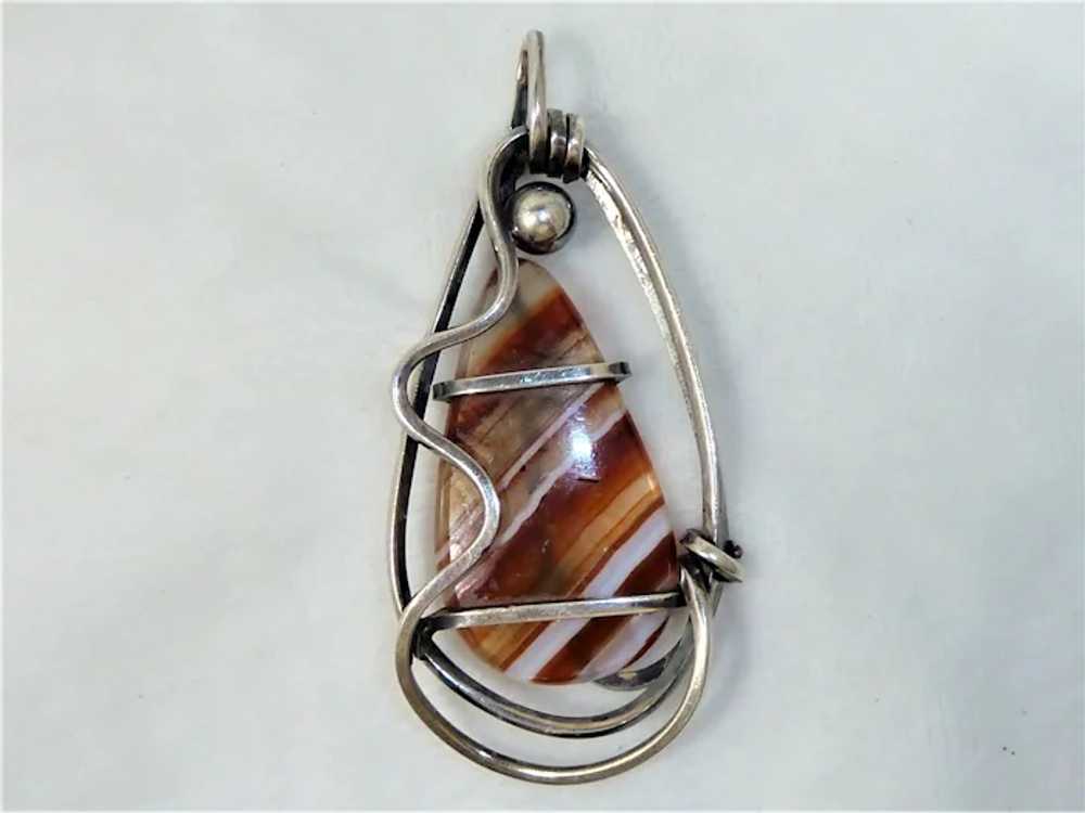 Otto Robert Bade Agate Sterling Mid-Century Pin P… - image 8