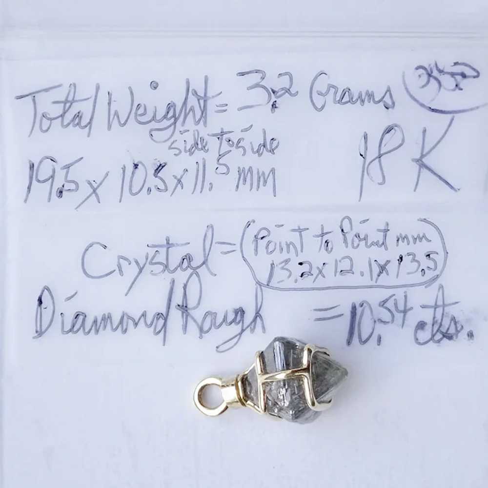 Diamond Rough CRYSTAL, 10.54 Carats, 18K Gold Fra… - image 11