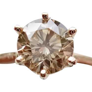 Diamond Ring .80ct. Round Fancy Champaign Warm Bro