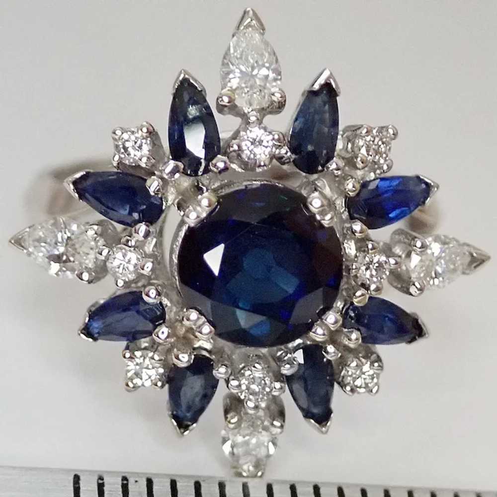 Sapphire & Diamond Ballerina Ring - image 2