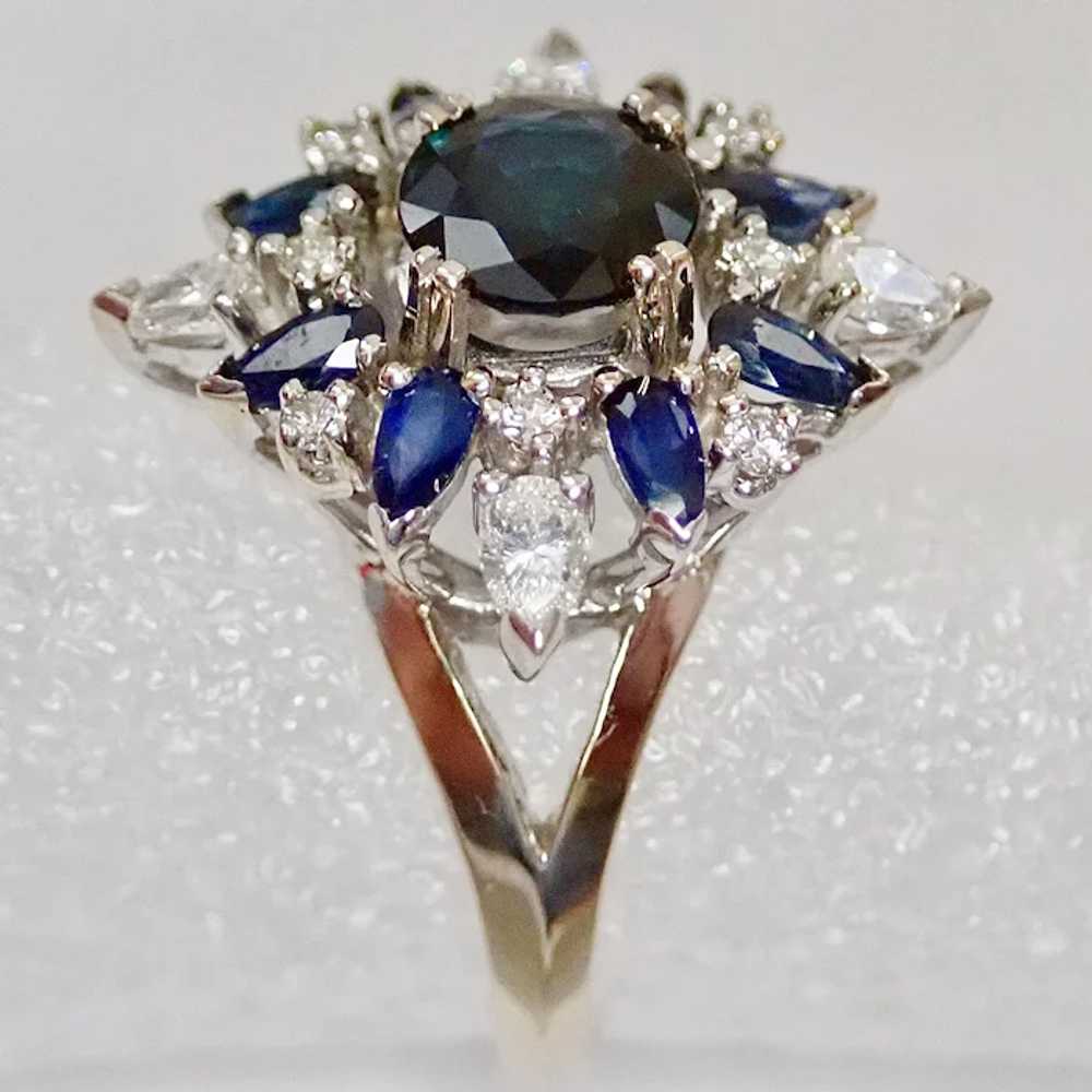 Sapphire & Diamond Ballerina Ring - image 3