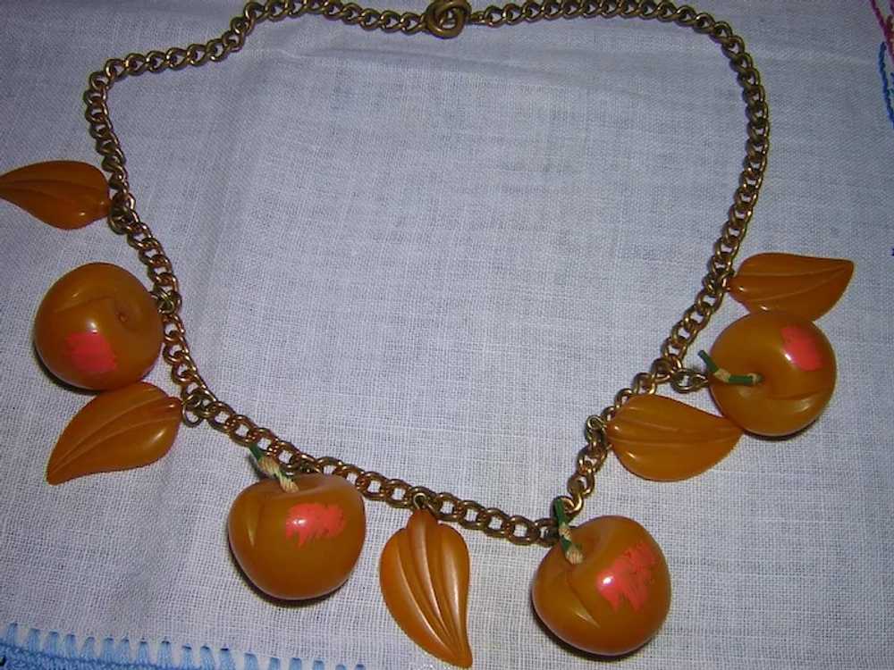 Bakelite Peaches Necklace - image 2