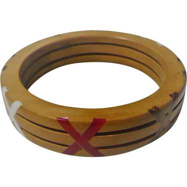 Wood Bakelite X Bracelet - image 1